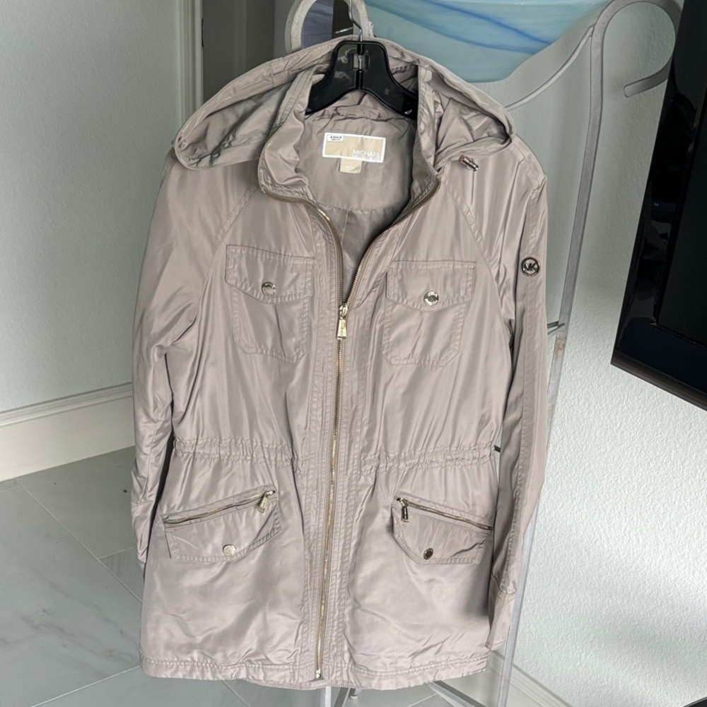 Michael Kors Taupe Hooded Jacket